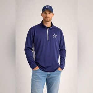 Dallas Cowboys Quarter Zip Pullover 4XL Navy Long Sleeve NFL